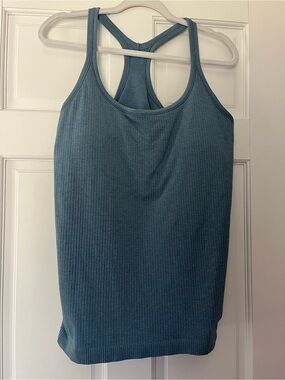 Lululemon Ebb to street Sleeveless Ribbed Racerback Tank Top - Blue size 14